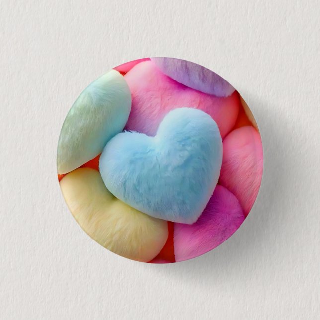 Bóton Redondo 2.54cm Botão Corações (Frente)