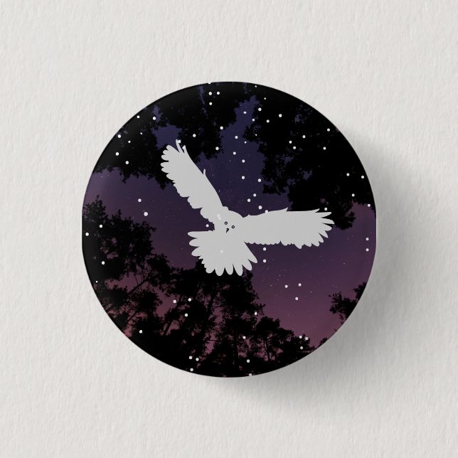 Bóton Redondo 2.54cm Botão Coruja (Frente)