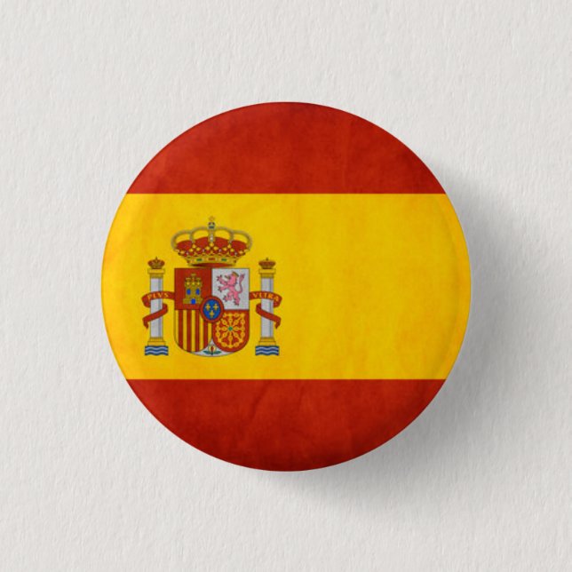 Bóton Redondo 2.54cm Botão da bandeira da espanha (Frente)