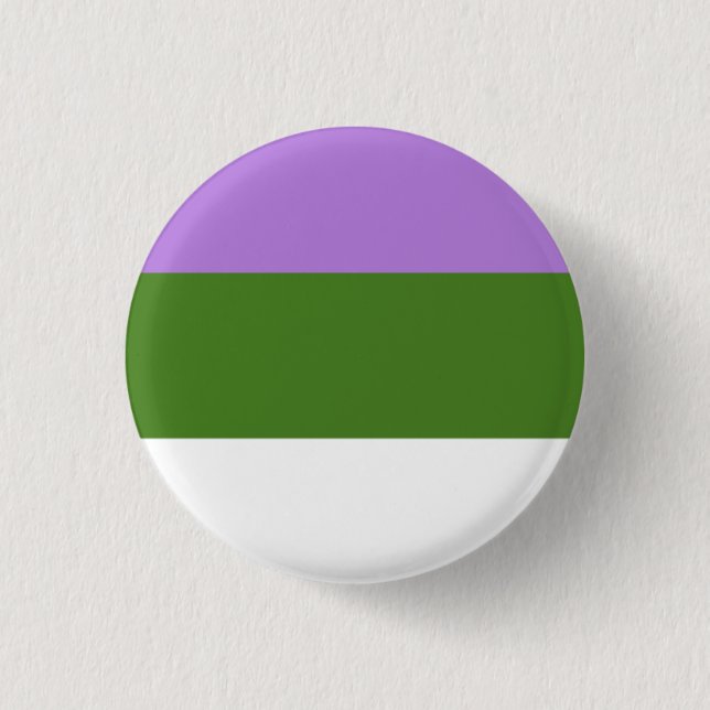 Bóton Redondo 2.54cm Botão da bandeira de Genderqueer (Frente)