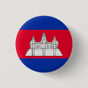 Bóton Redondo 2.54cm Botão da Bandeira Patriótica do Camboja