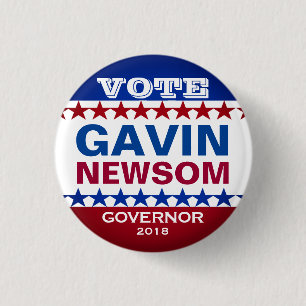 Bóton Redondo 2.54cm Botão da campanha de Gavin Newsom