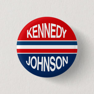 Bóton Redondo 2.54cm Botão da campanha de Kennedy Johnson 1960