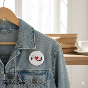 Bóton Redondo 2.54cm Botão da Melhor MÃE - Um Pino de Amor para a Mãe