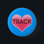 Bóton Redondo 2.54cm Botão da trilha do coração<br><div class="desc">Simples,  contudo oh tão eficaz. Por que não tenha o esporte de equipe inteiro este botão pequeno bonito? Compre no volume e salvar!</div>