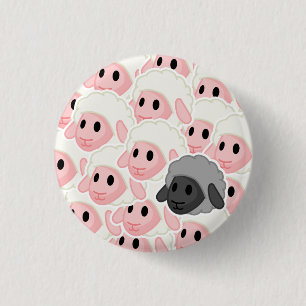 Bóton Redondo 2.54cm Botão das ovelhas negras