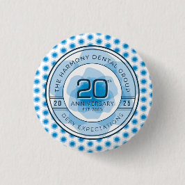 Bóton Redondo 2.54cm Botão de 20º Aniversário da Harmony Dental
