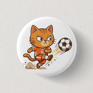 Bóton Redondo 2.54cm Botão de Ação do Gato de Futebol