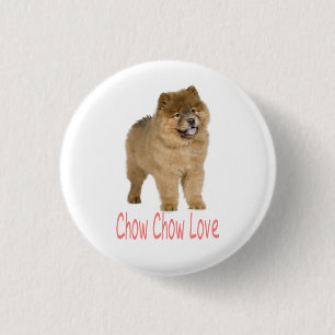 Bóton Redondo 2.54cm Botão de Amor ao Cachorro Chow Chow