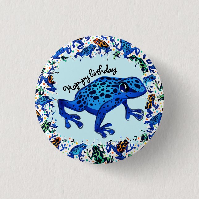 Bóton Redondo 2.54cm Botão de Aniversário com salto (Frente)
