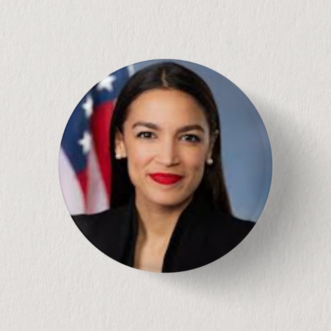 Bóton Redondo 2.54cm Botão de AOC Alexandria Ocasio Cortez (Frente)