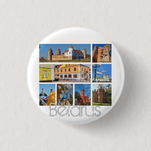 Bóton Redondo 2.54cm Botão de Arquitetura do Castelo de Belarus Mir Pin