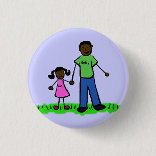 Bóton Redondo 2.54cm Botão de Arte do Pin da Família Pai e Filha