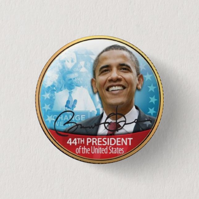Bóton Redondo 2.54cm Botão de Barack Obama (Frente)