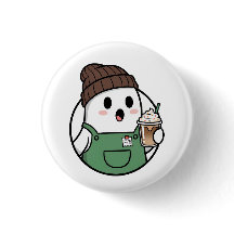 Botão de Café Fantasma Fofo