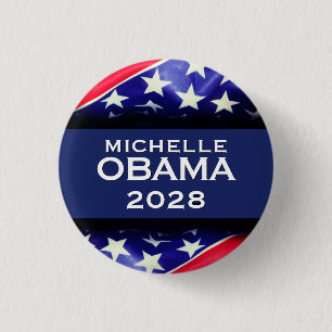 Bóton Redondo 2.54cm Botão de campanha Michelle OBAMA 2028