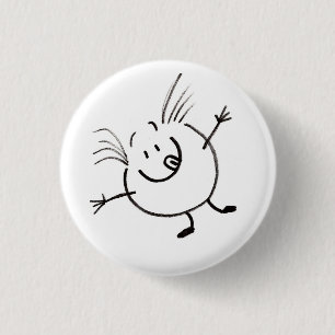 Bóton Redondo 2.54cm Botão de Cara do Doodle Ofy