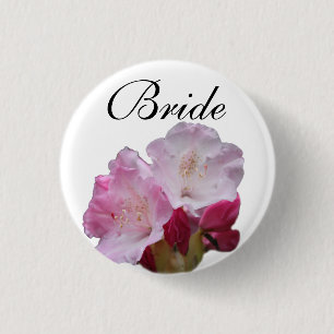 Bóton Redondo 2.54cm botão de casamento de flores rosas