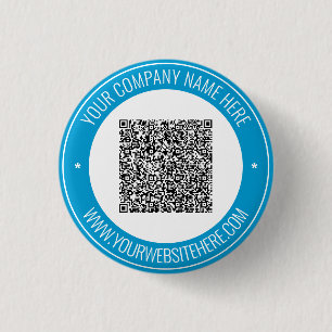 Bóton Redondo 2.54cm Botão de Código QR Personalizado Info Texto e Core