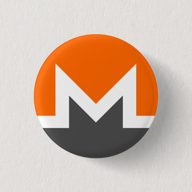 Bóton Redondo 2.54cm Botão de Criptografia Monero (XMR) (Frente)
