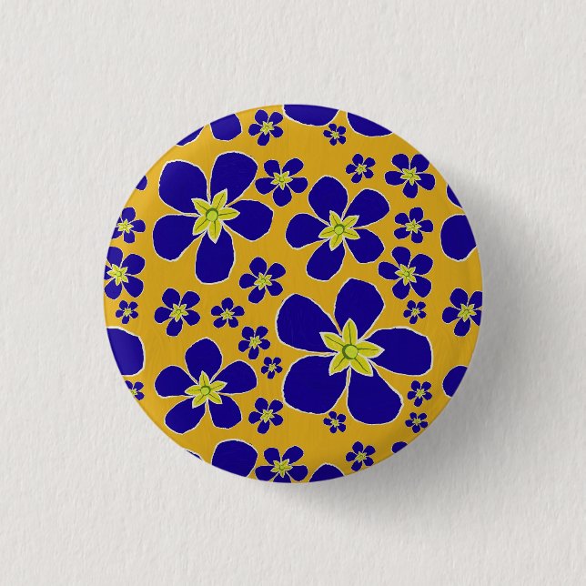 Bóton Redondo 2.54cm Botão de Design de Primrose da Noite (Frente)