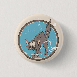 Bóton Redondo 2.54cm Botão de Dia das Bruxas de Gato Espesso