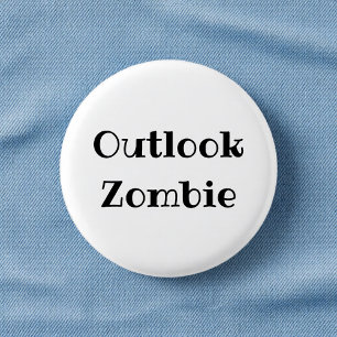 Bóton Redondo 2.54cm Botão de Distintivo de Zumbi do Outlook Engraçado