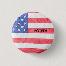 Bóton Redondo 2.54cm Botão de Eleição da Bandeira Americana "Eu Votei"