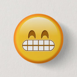 Bóton Redondo 2.54cm Botão de emoji irritado e engraçado