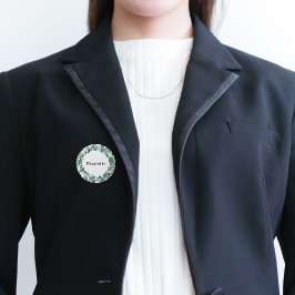 Bóton Redondo 2.54cm Botão de etiqueta com eucalipto