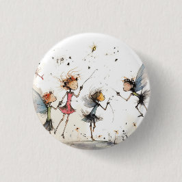 Bóton Redondo 2.54cm Botão de fada caprichosa, emblema, broche fofo