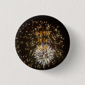 Bóton Redondo 2.54cm Botão de Festa de Ano Novo - Fogos de Artifício