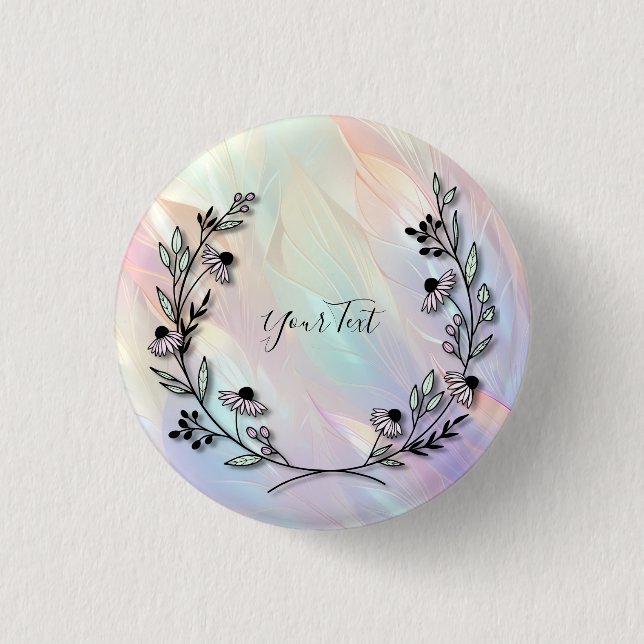 Bóton Redondo 2.54cm Botão de Flor Mínima (Frente)