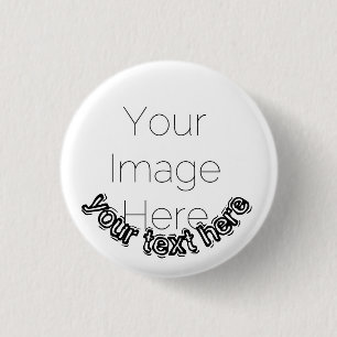 Bóton Redondo 2.54cm Botão de Foto Personalizado com Texto – Distintivo
