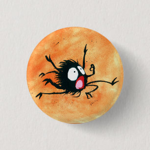 Bóton Redondo 2.54cm Botão de Halloween! A Pequena Aranha Sapatada!