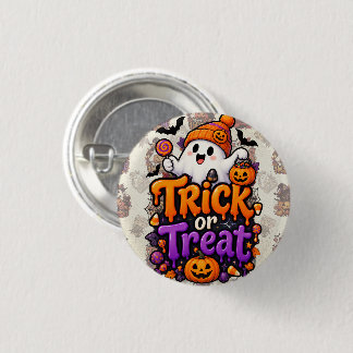 Bóton Redondo 2.54cm Botão de Halloween de Fantasma para Gulinha ou Tra