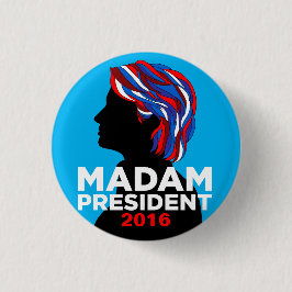 Bóton Redondo 2.54cm Botão de Hillary Clinton 2016: Senhora presidente