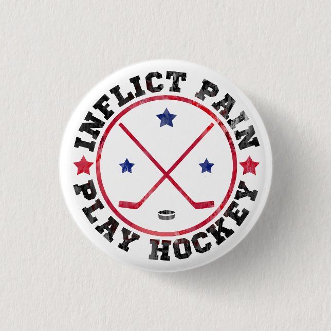Bóton Redondo 2.54cm Botão de Hóquei sobre Dor Inflica (Frente)