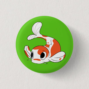 Bóton Redondo 2.54cm Botão de Koi da equipe - verde