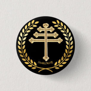 Bóton Redondo 2.54cm Botão de Lapela Cruz da Igreja do Rito Maronita