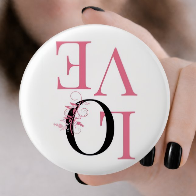 Bóton Redondo 2.54cm Botão de Love Pin — Presente do Dia dos Namorados  (Criador carregado)