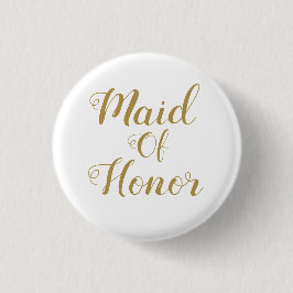 Bóton Redondo 2.54cm Botão de Madrinha de casamento Dourada