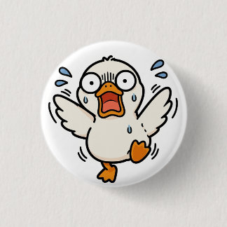 Bóton Redondo 2.54cm Botão de Meme Fofo Pato Engraçado Entrando em Pâni