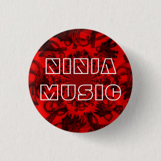 Bóton Redondo 2.54cm Botão de Música Red Ninja Pequeno