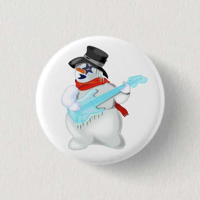Bóton Redondo 2.54cm Botão de Natal engraçado com boneco de neve com gu (Frente)