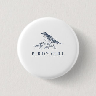 Bóton Redondo 2.54cm Botão de Observador da Birdy Girl Bird