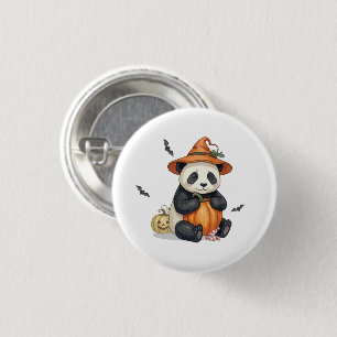 Bóton Redondo 2.54cm Botão de Panda de Halloween Fofo de Abóbora