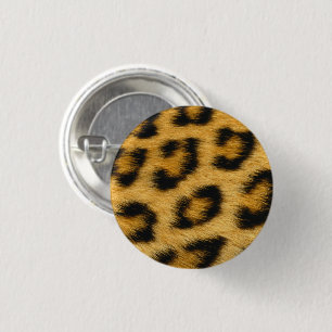 Bóton Redondo 2.54cm Botão de Pele Leopardo