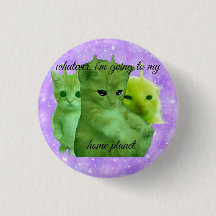 botão de pin do meme do gatinho alienígena verde f
