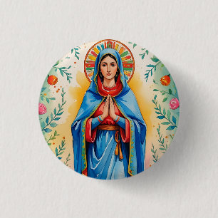 Bóton Redondo 2.54cm Botão de pino da Mary do Santo Personalizado